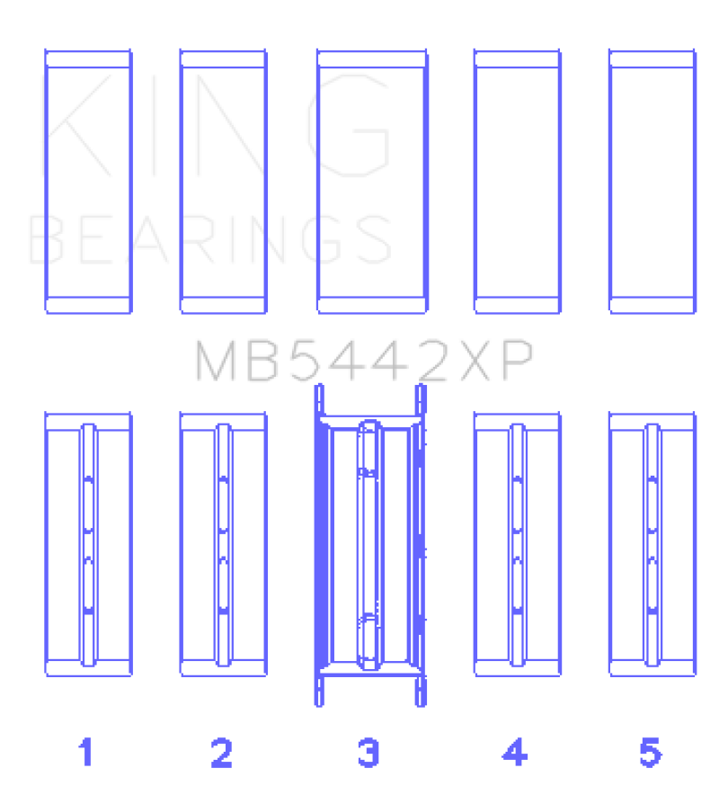 King 2007-2013 Mazdaspeed 3 / 2013- 2018 Focus ST High Performance Main Bearing Set - Size STD