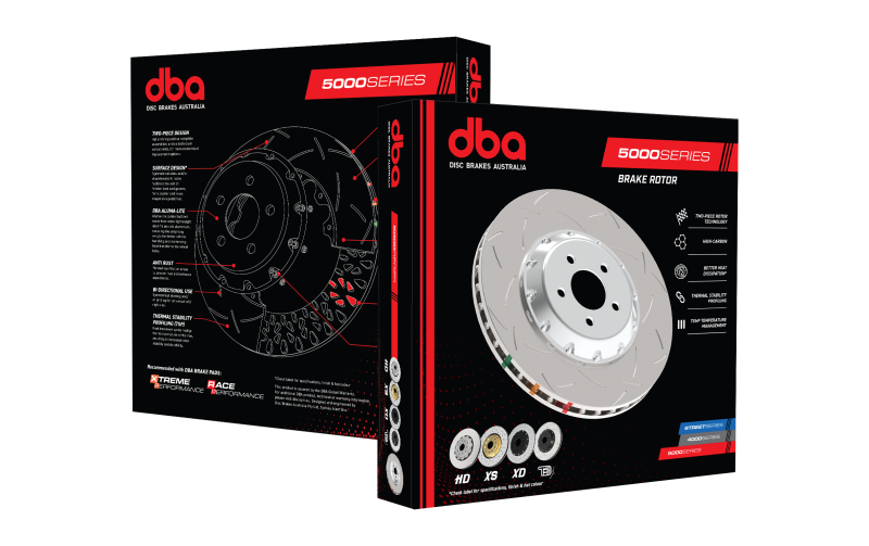 DBA 06-14 Mazdaspeed 3 Front Slotted 5000 Series 2 Piece Rotor Assembled w/ Black Hat